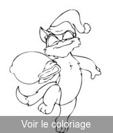 Coloriage chat dessin animé noel | Toupty.com