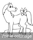 cheval dessin animé papillon