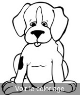 coloriage Chiot facile  colorier