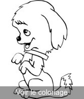 coloriage Chiot assis sur patte arrire