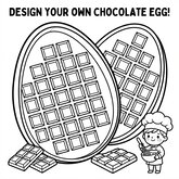 Coloriage moule à chocolat : forme œuf avec cases simples à colorier, activité enfant (Toupty.com)