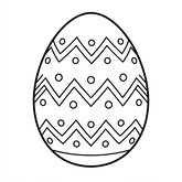 Coloriage œuf en chocolat plus réaliste : motifs simples, lignes propres, dessin à colorier (Toupty.com)