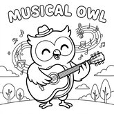 Chouette jouant de la guitare | Toupty.com