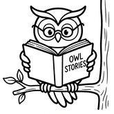 Chouette à lunettes qui lit un livre | Toupty.com