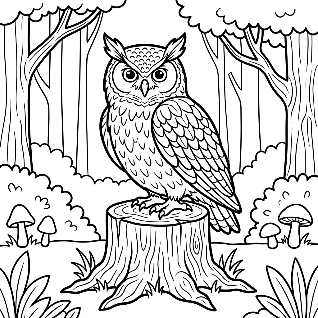 coloriage-chouette Page 5