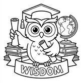 Chouette de la sagesse avec diplôme et livres | Toupty.com