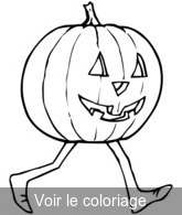 Coloriage Citrouille qui marche !! | Toupty.com