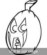 Coloriage Citrouille avec bougie | Toupty.com
