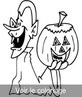 Coloriage Citrouille tenue par vampire | Toupty.com