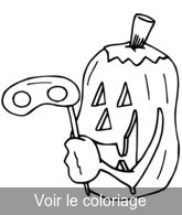 Coloriage Citrouille qui porte un masque | Toupty.com