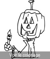 Coloriage Citrouille éclairée par bougie | Toupty.com