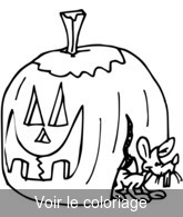 Coloriage Citrouille et petite souris | Toupty.com