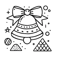 Coloriage Cloche de Pâques avec Un Ruban Élégant et Des Détails Géométriques | Toupty.com