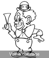 coloriage clown farceur avec petite trompette