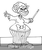 coloriage clown chef d'orchestre