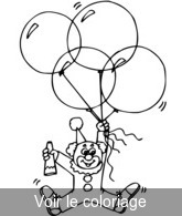 coloriage clown avec ses ballons