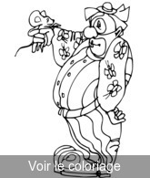 coloriage clown et la petite souris