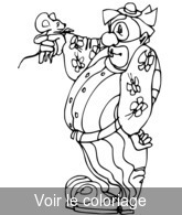 coloriage clown et la petite souris