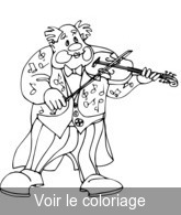 coloriage clown musicien joueur de violon