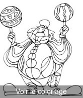 coloriage clown s'amuse avec des ballons