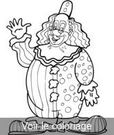 coloriage clown salue la foule