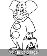 coloriage clown porte sac hallowwen