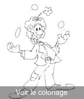 coloriage clown qui jongle avec des balles