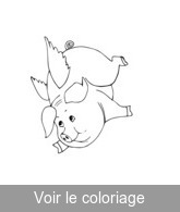 Coloriage Cochon aux Ailes d'Ange | Toupty.com