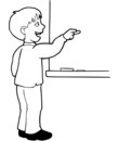 Collégien au tableau pendant le cours de maths