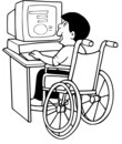 Collégien à mobilité réduite en informatique