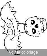 Coloriage Crâne et chauve souris | Toupty.com