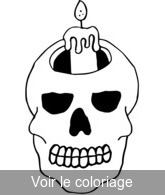 Coloriage Crâne et bougie | Toupty.com