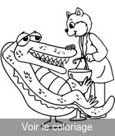 coloriage crocodile chez le dentiste