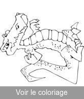 coloriage crocodile debout sur ses pattes arrières</