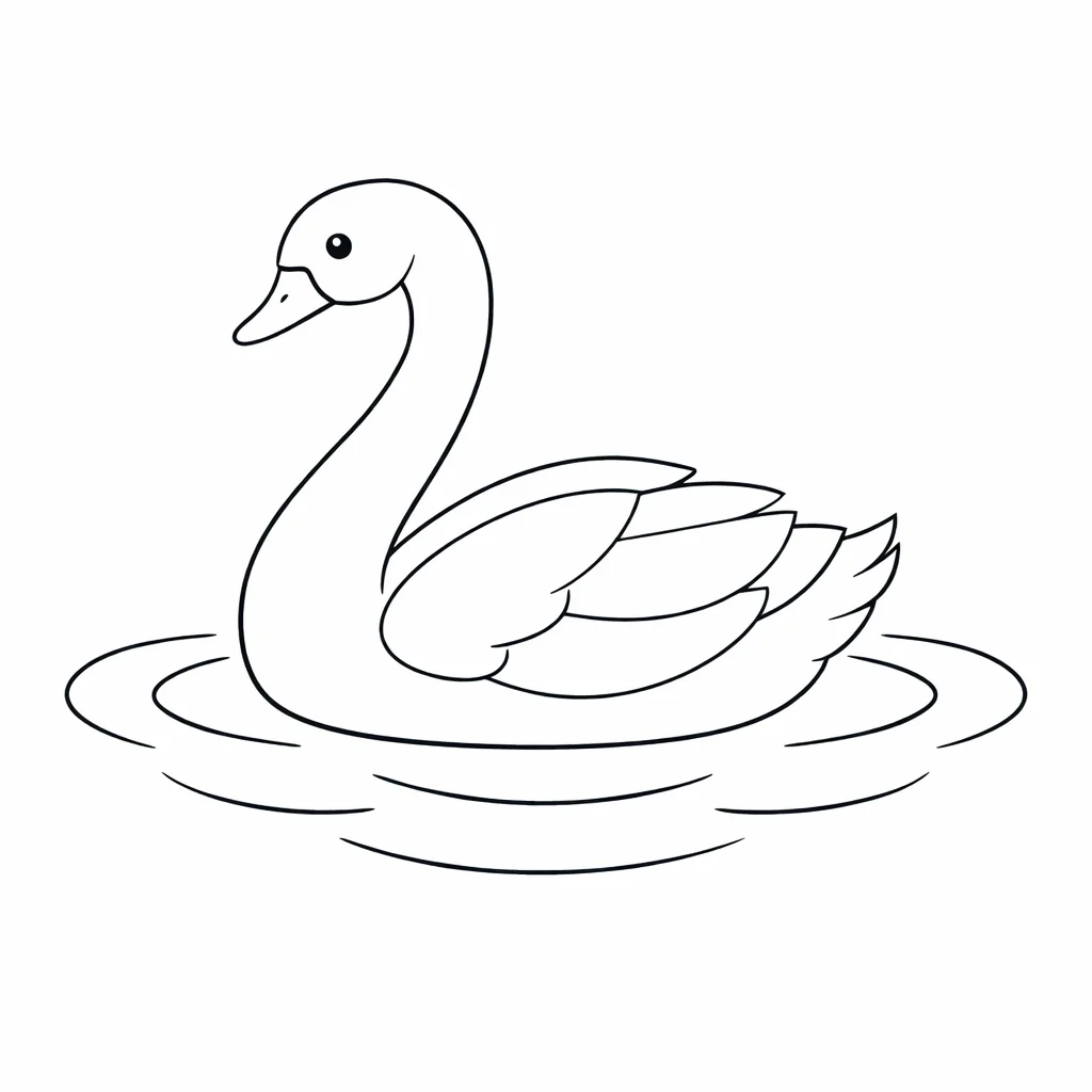 coloriage-cygne Page 1