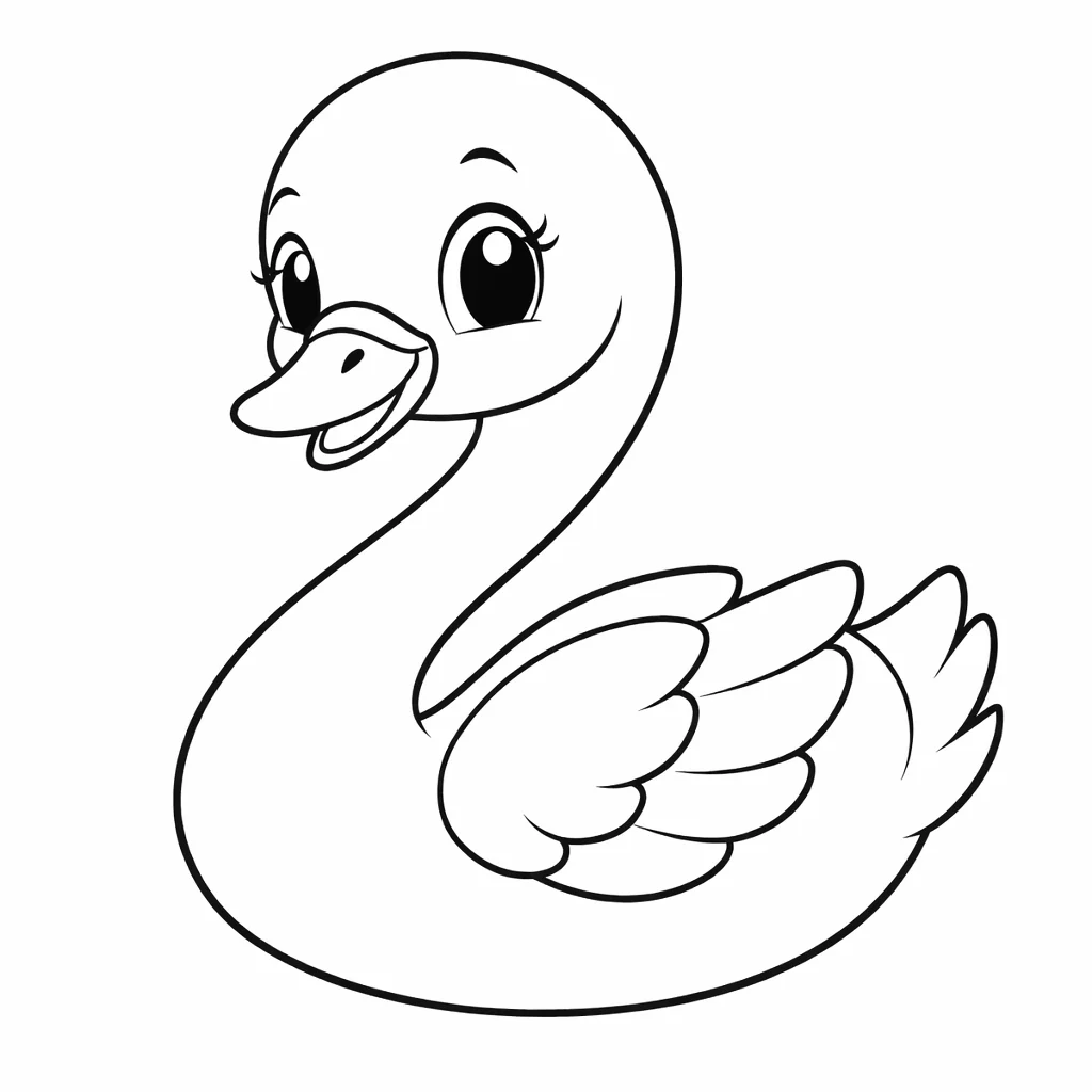 coloriage-cygne Page 2