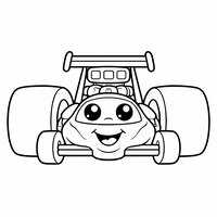 Coloriage dragster vue de face symétrique | Toupty.com