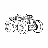 Coloriage mini dragster chibi compact | Toupty.com