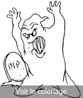 Coloriage Fantôme dans le cimetière | Toupty.com