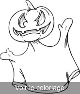 Coloriage Fantôme avec tête de citrouille | Toupty.com