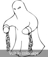Coloriage Fantôme avec ses chaînes | Toupty.com