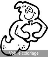 Coloriage Fantôme porte une citrouille | Toupty.com