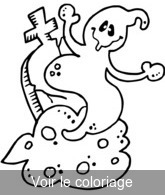 Coloriage Petit Fantôme rigolo | Toupty.com
