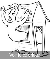 Coloriage Fantôme de maison hantée | Toupty.com