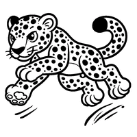 Coloriage Jaguar bondissant | Toupty.com