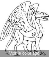 coloriage gargouille mi cheval mi aigle