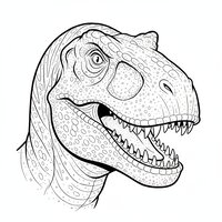 Coloriage Giganotosaurus semi-réaliste en gros plan sur la tête, mâchoire entrouverte