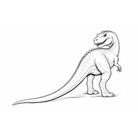 Coloriage Giganotosaurus réaliste épuré vue de trois-quarts arrière avec longue queue