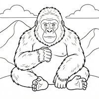 Coloriage gigantopitheque | Toupty.com