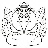 Coloriage gigantopitheque | Toupty.com